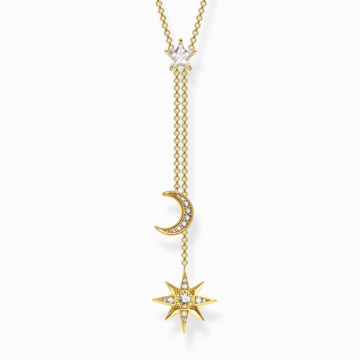 Necklace star and moon gold