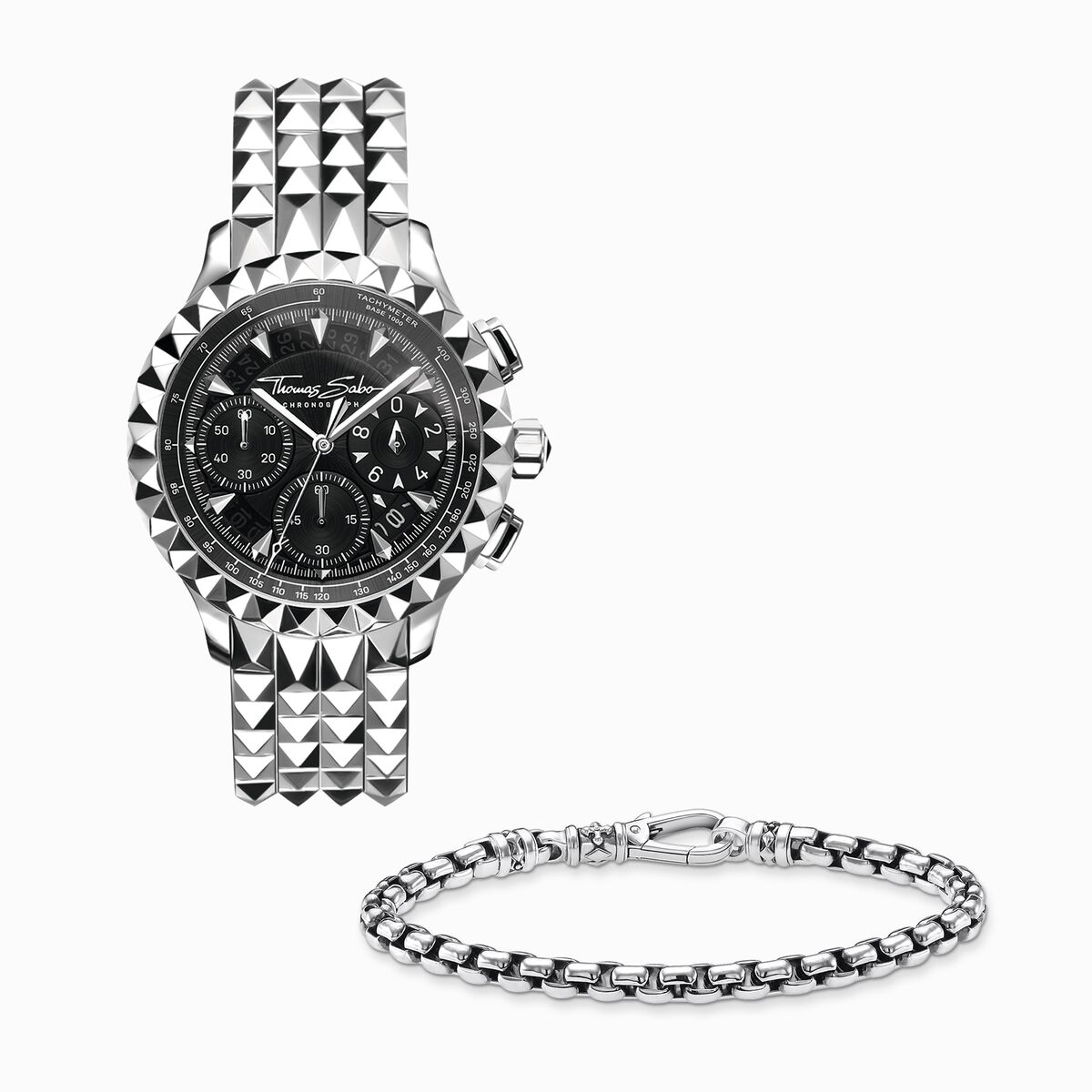 Jewellery set Rebel two-tone black and silver