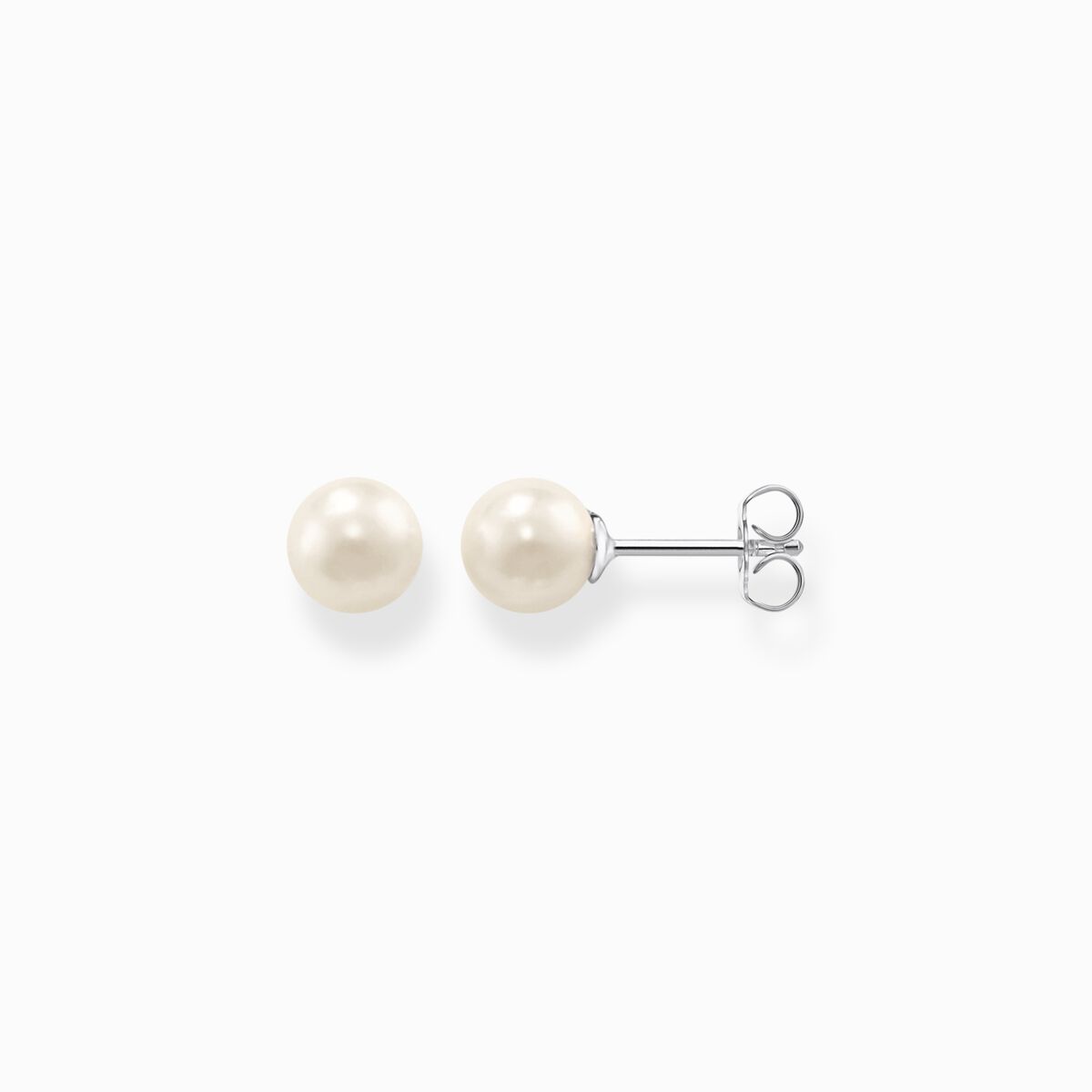 Ear studs pearl silver