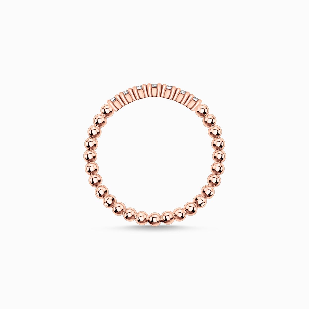 Ring dots with white stones rose gold
