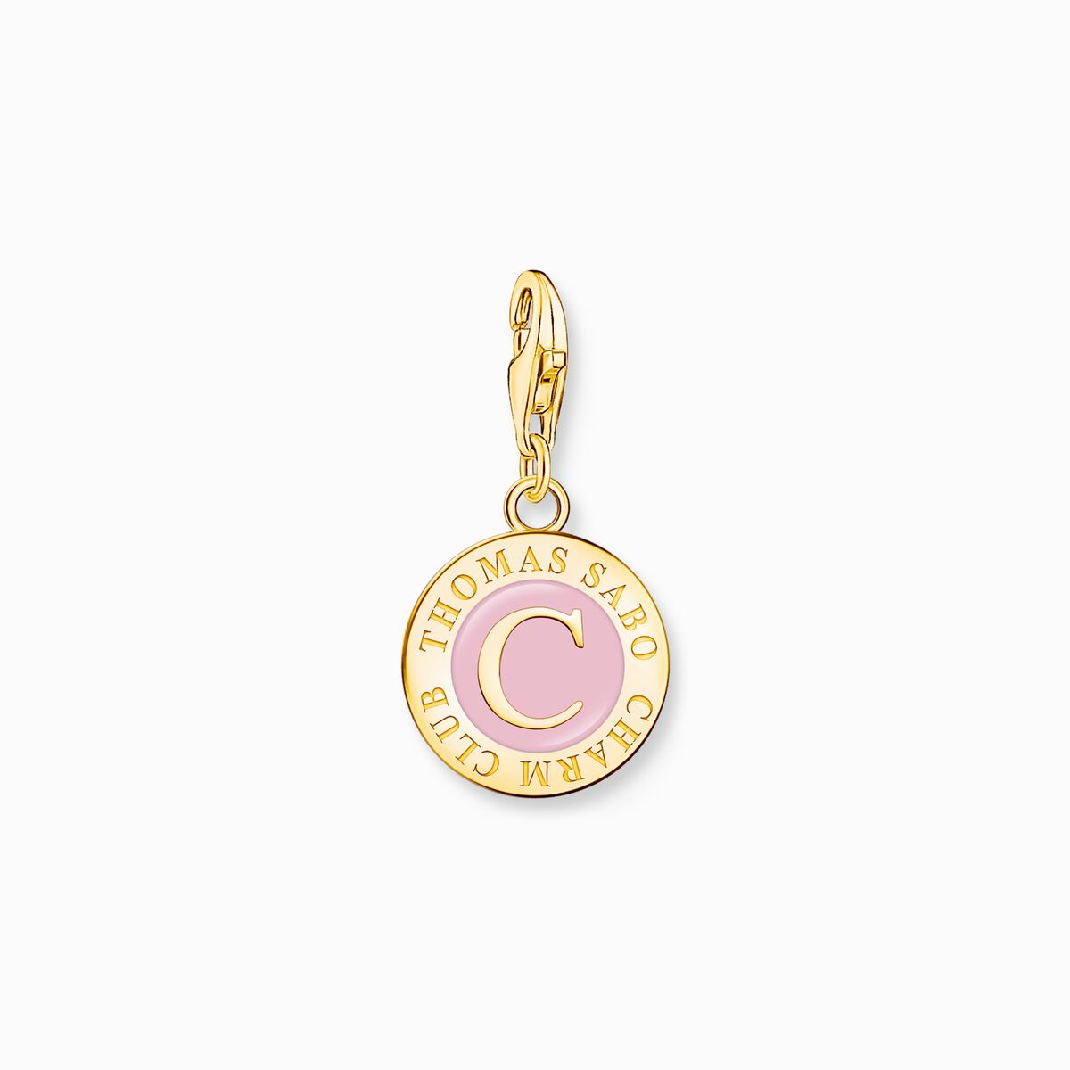 Charm pink Coin gold plated