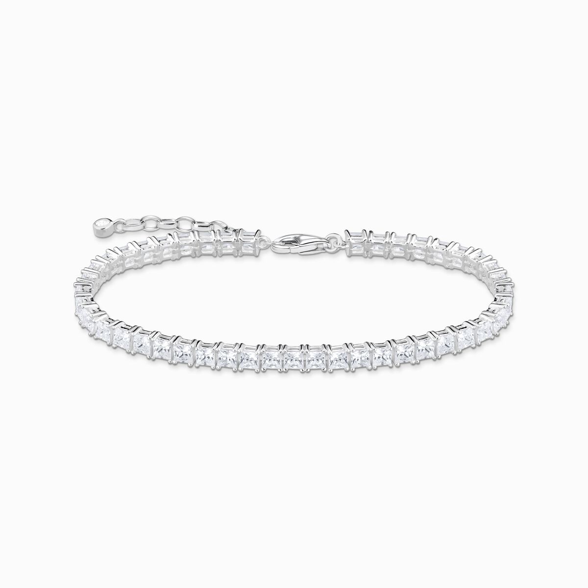 Tennis bracelet with white stones silver