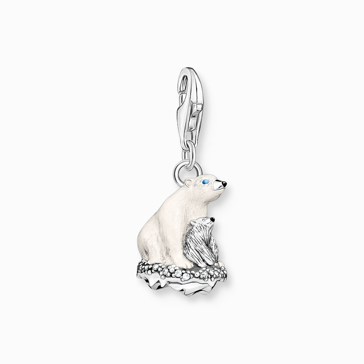 Charm pendant ice bears silver