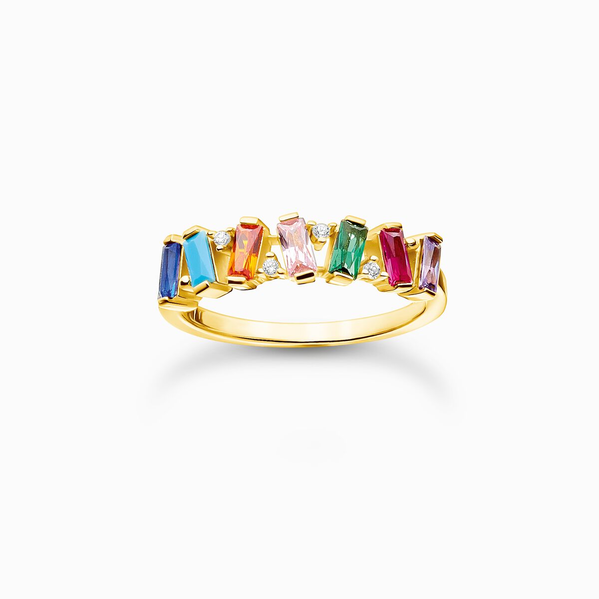 Ring colourful stones, gold