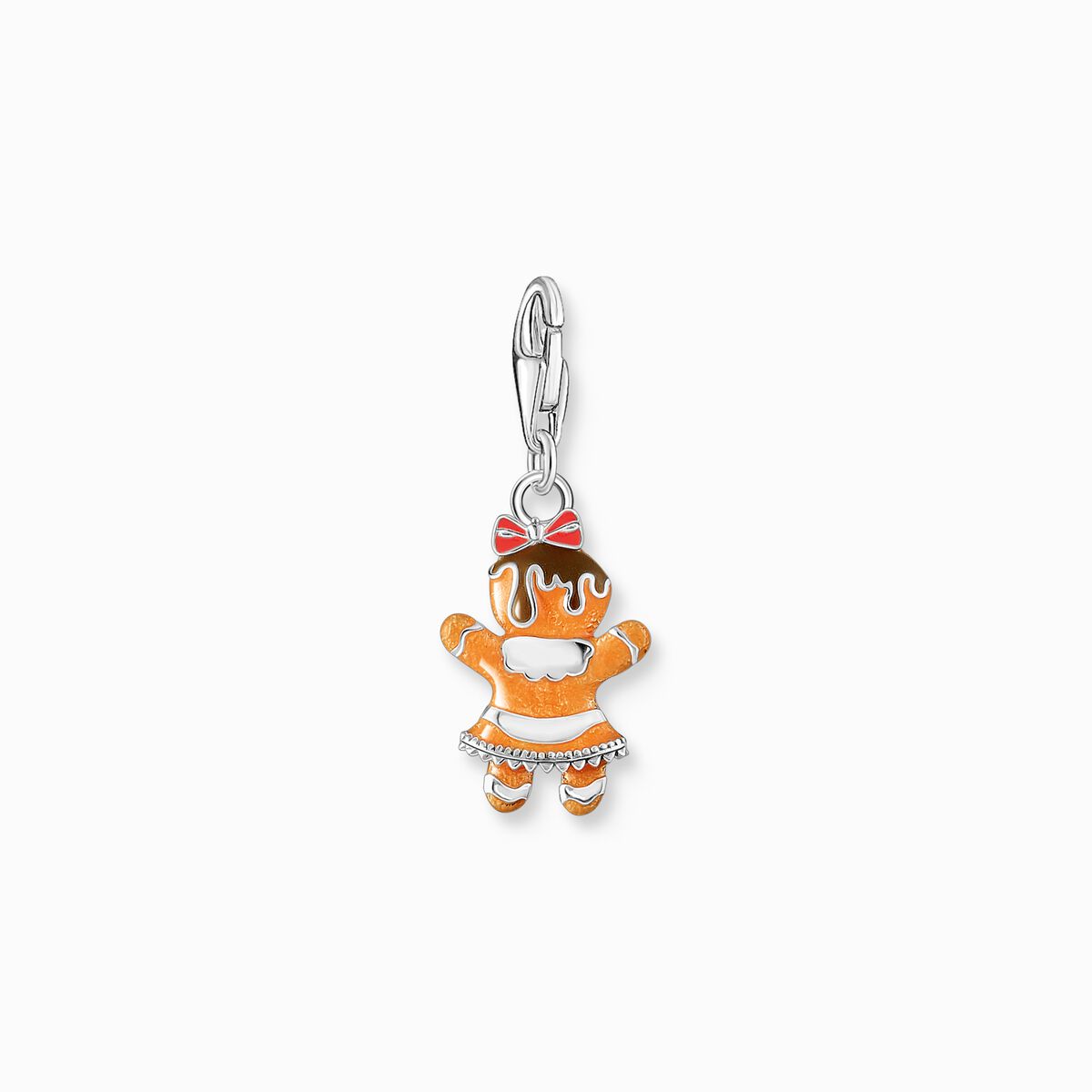 Silver gingerbread girl charm pendant