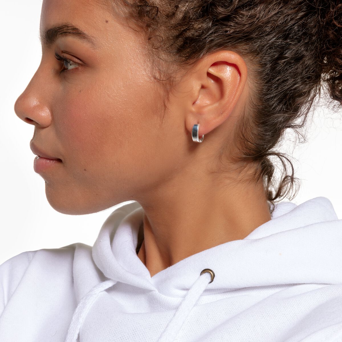 Hoop earrings minimalist silver