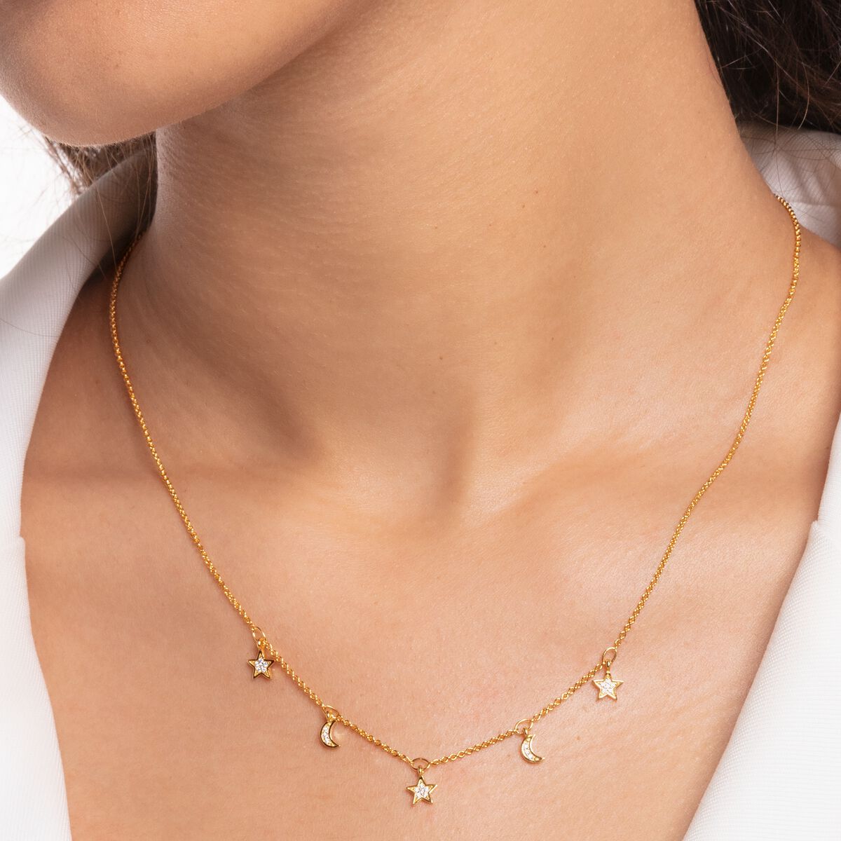 Necklace crescent moons and stars