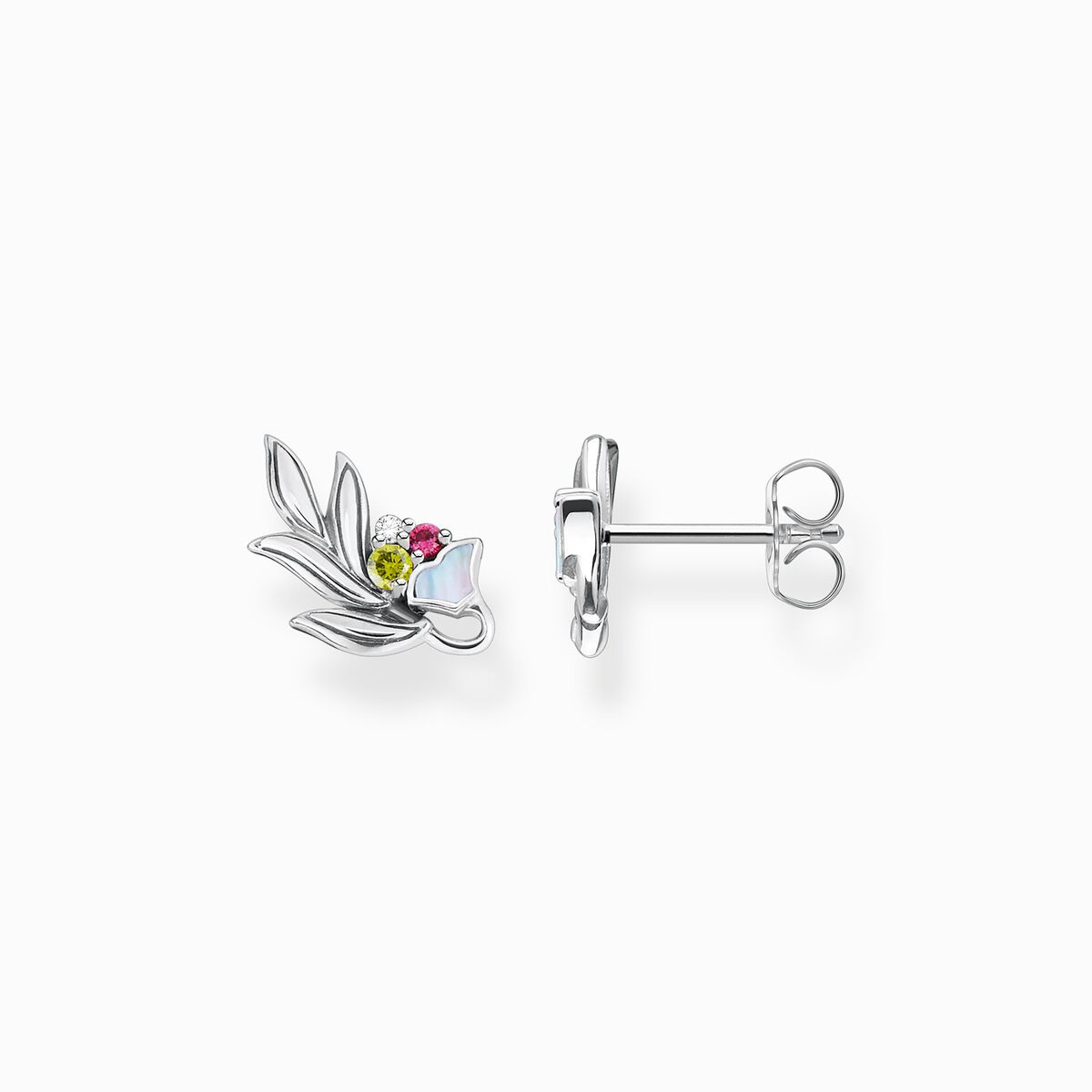 Ear studs flower silver