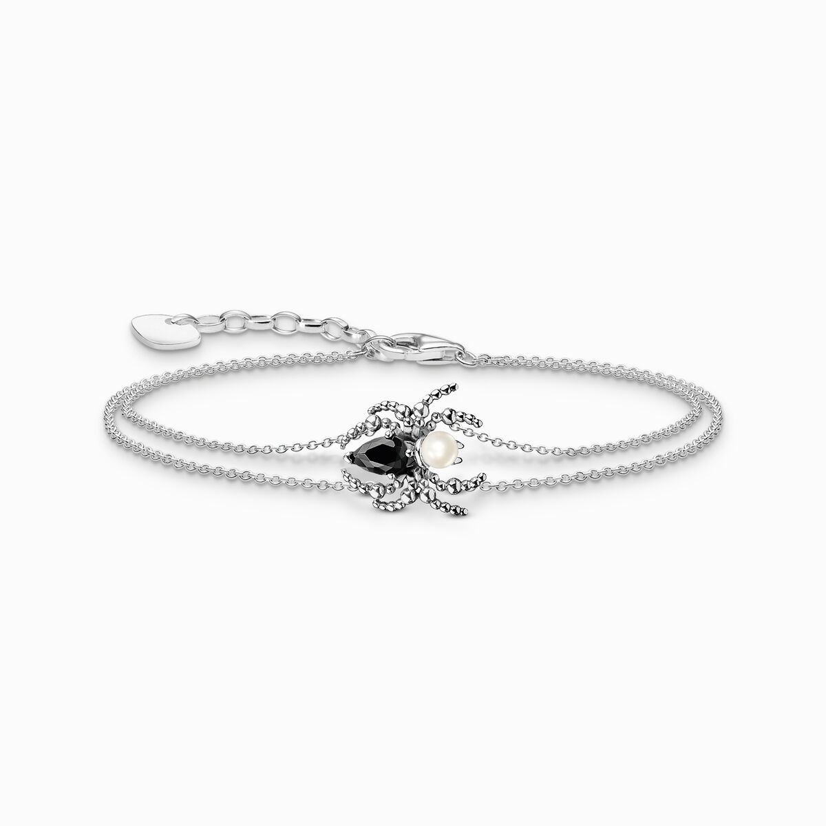 Silver bracelet Romance with spider