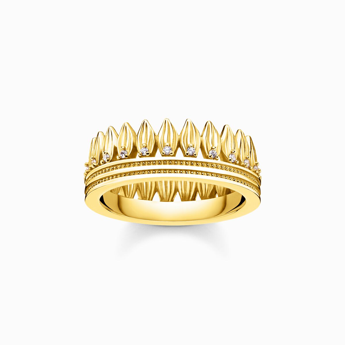 Ring leaves crown gold