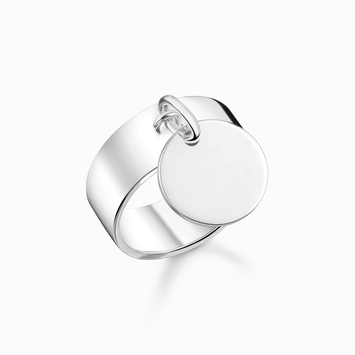Ring with disc silver