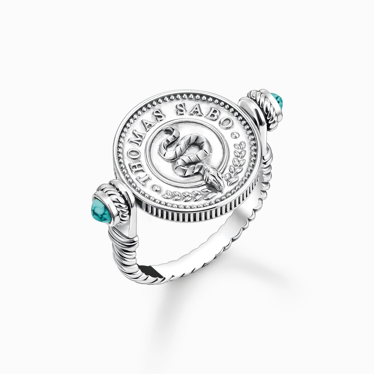 Ring rotatable with abalone mother-of-pearl silver
