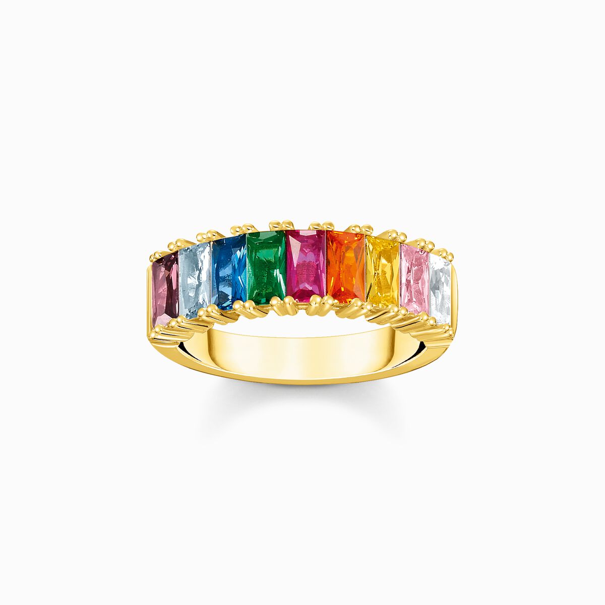 Ring colourful stones gold