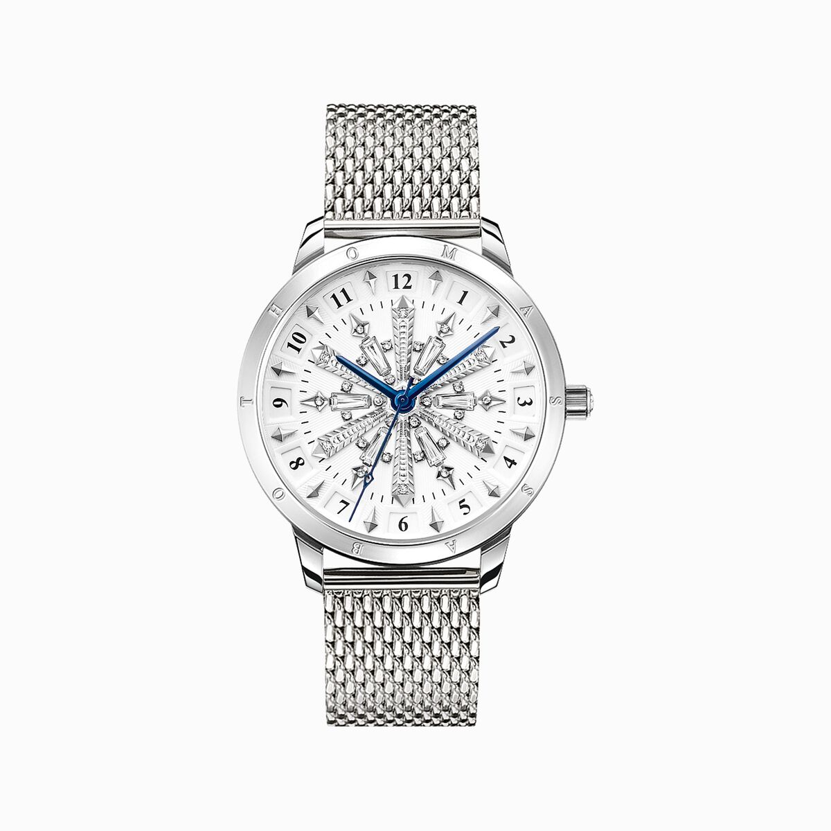 Women’s watch snowflakes in 3D optics white and silver