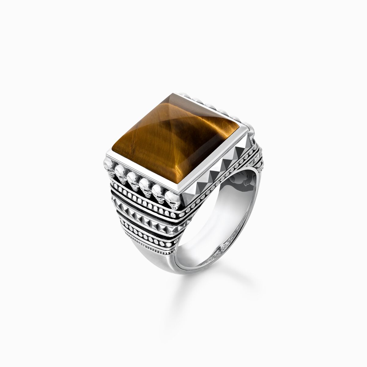Ring ethno skulls brown