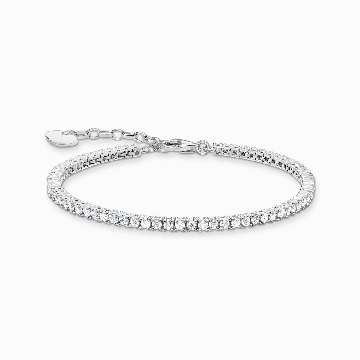 Tennis bracelet with white stones silver