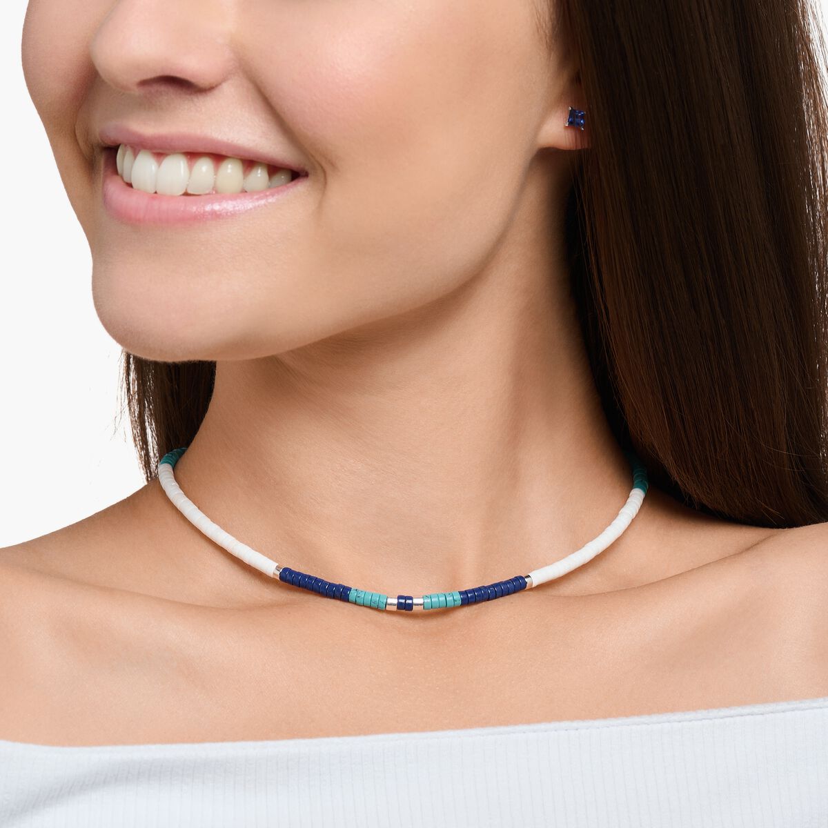 Necklace with blue stones