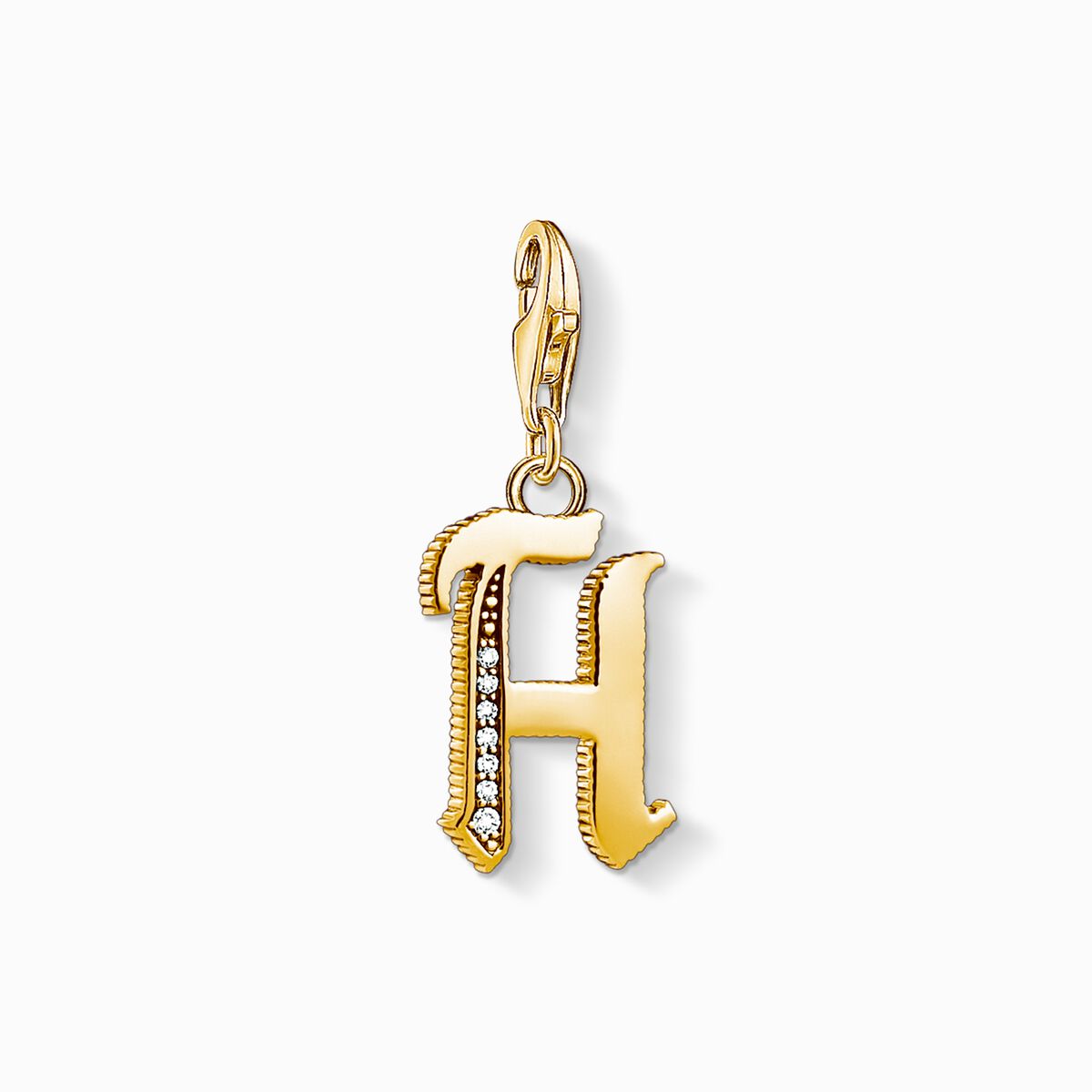 Charm pendant letter h gold