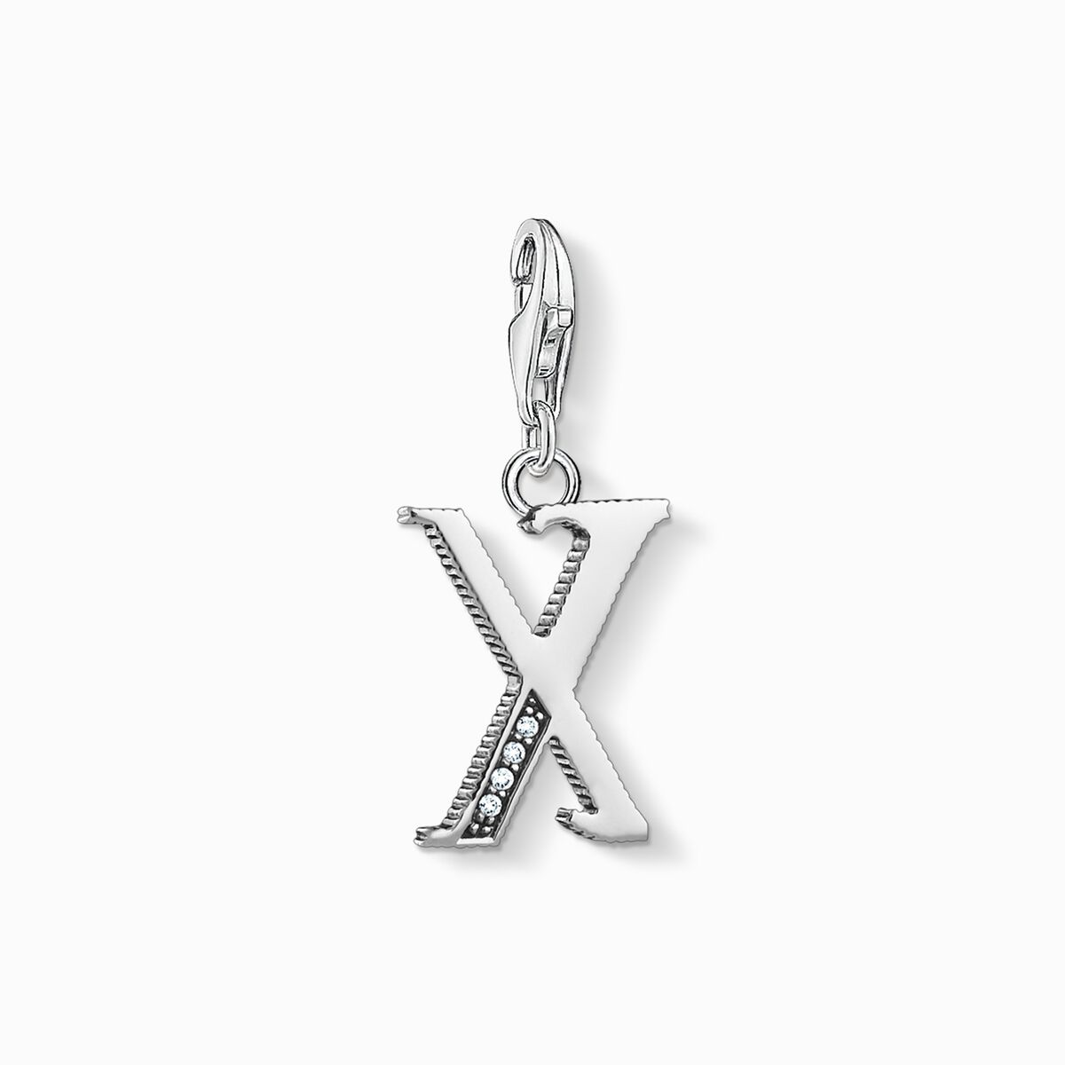 Charm pendant letter x silver