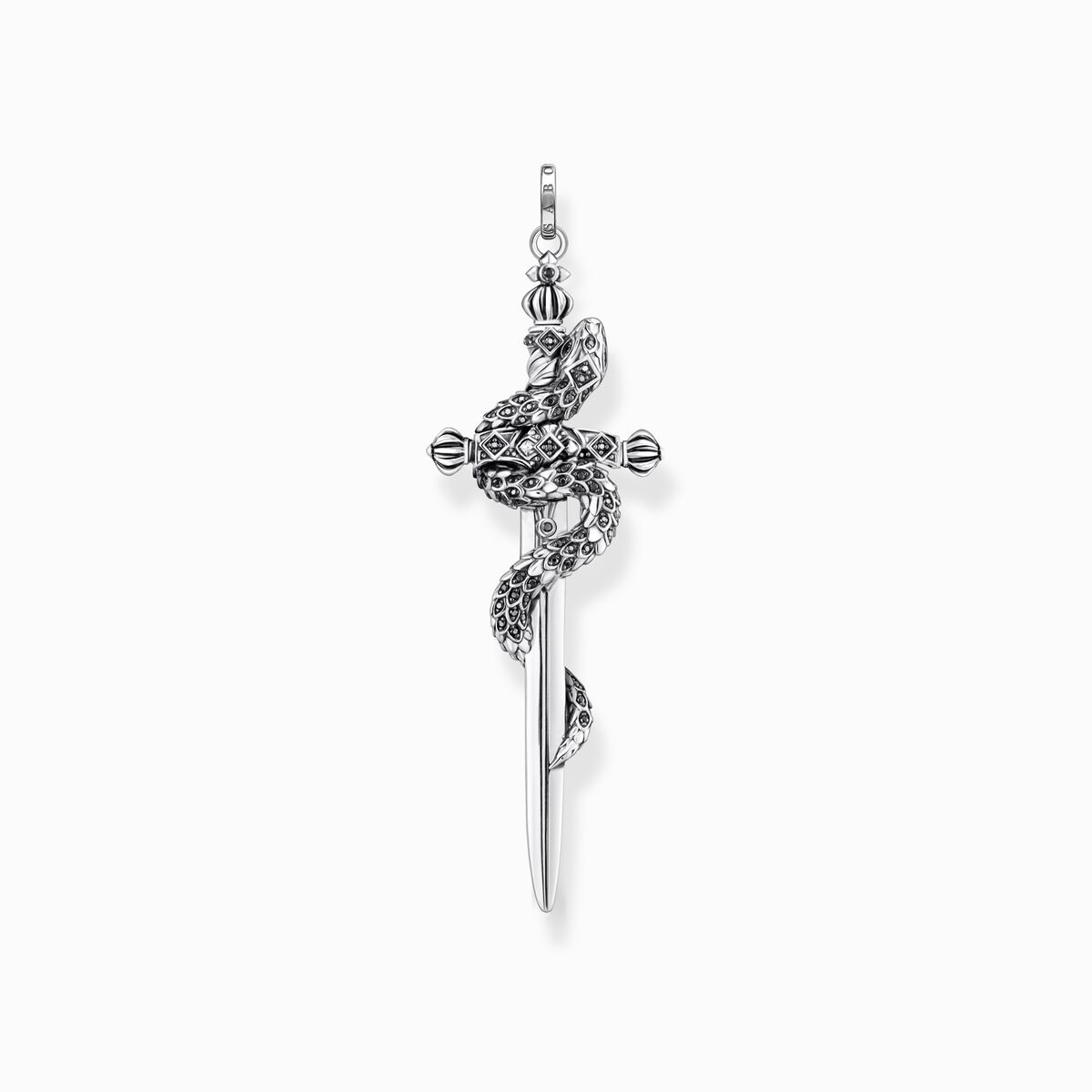Pendant blackened sword with snake