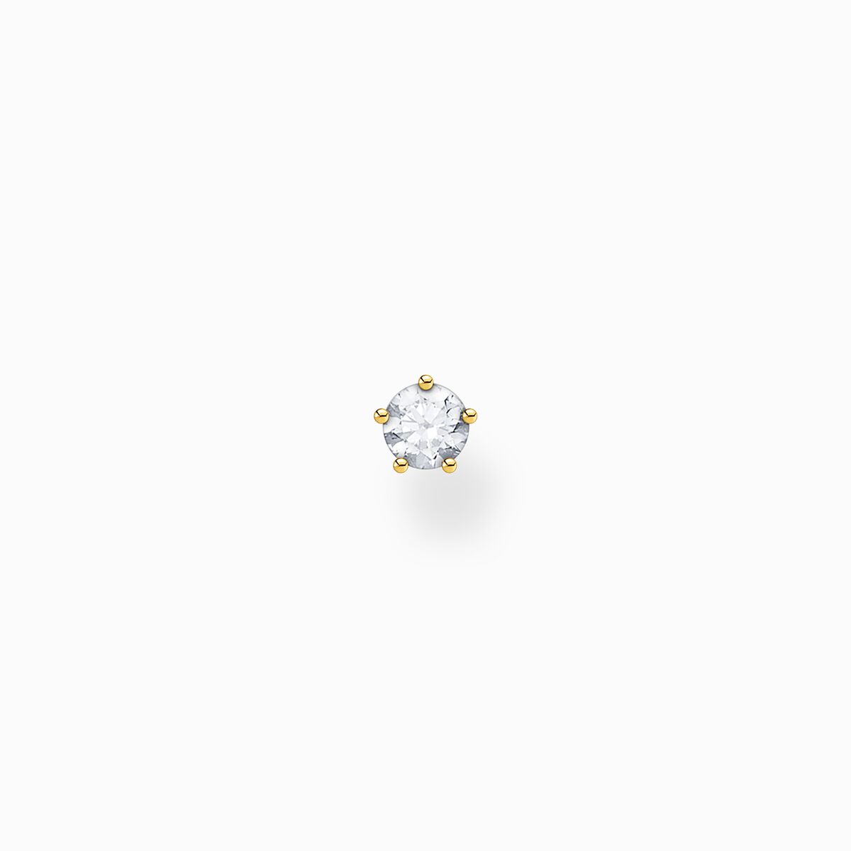 Single ear stud white stone gold