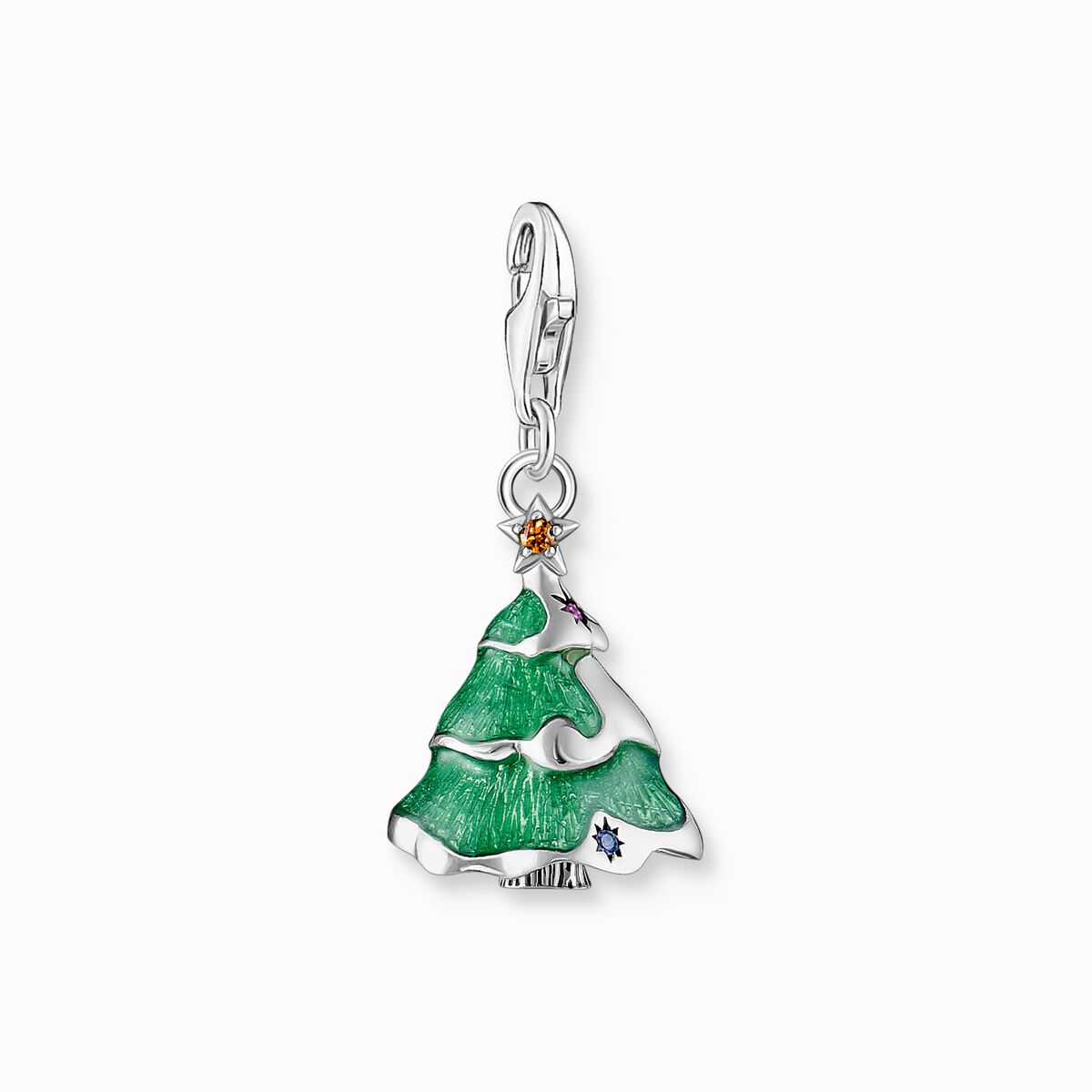Silver Christmas tree charm pendant