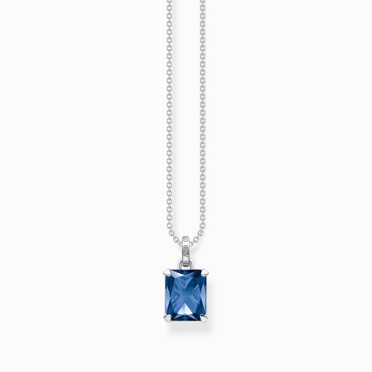 Necklace with blue stone silver