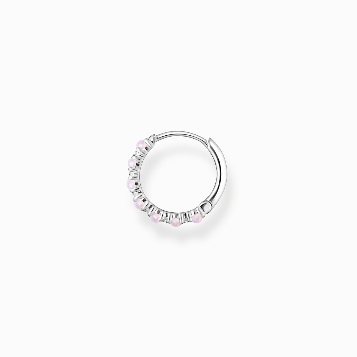 Single hoop earring pink stones