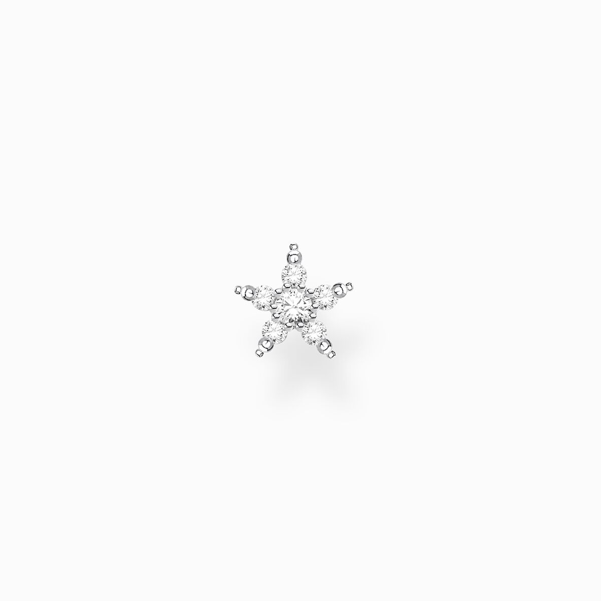 Single ear stud star silver