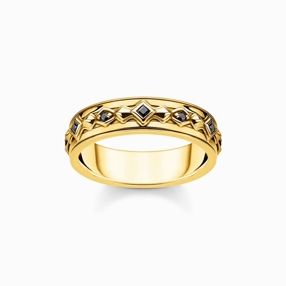 Ring black stones gold