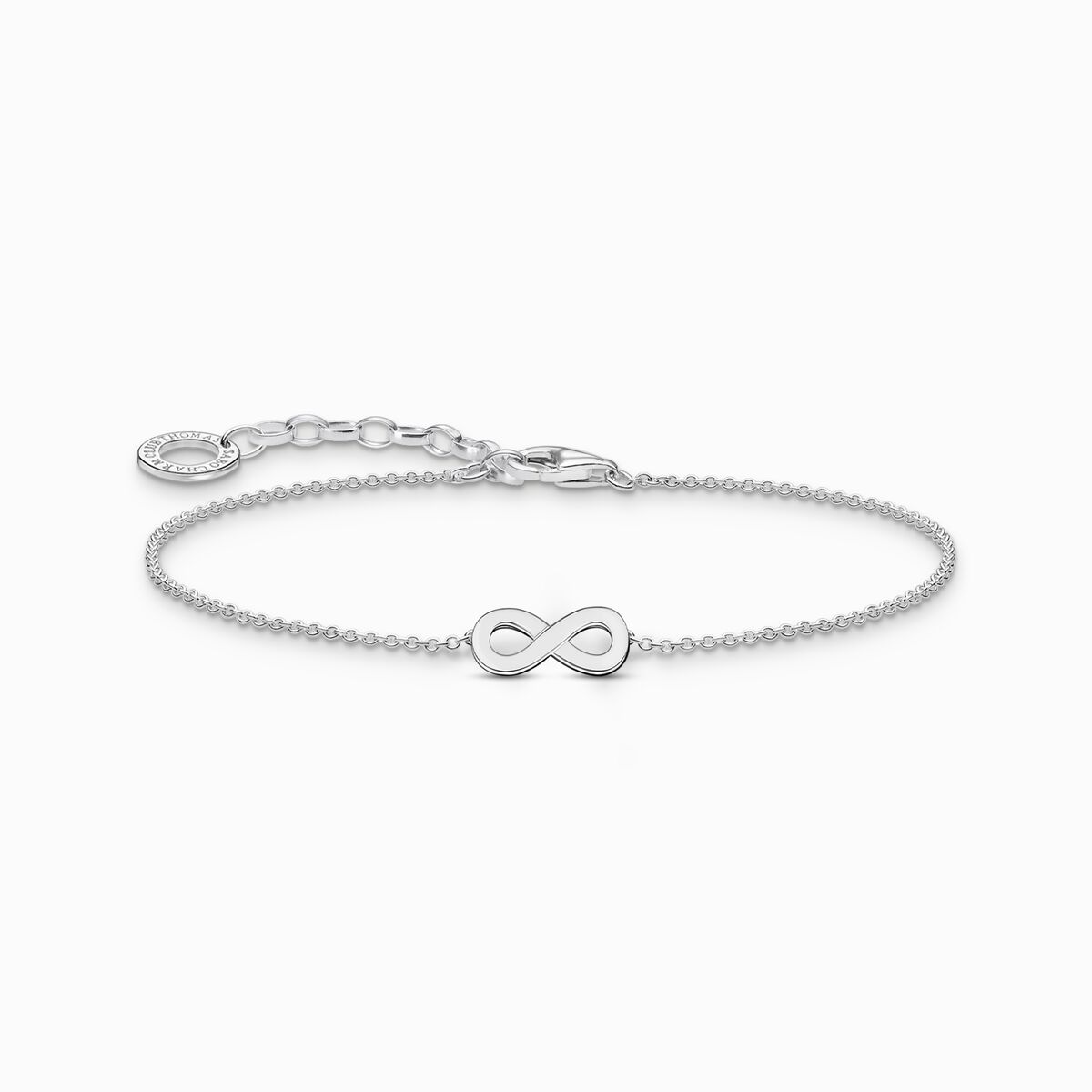 Silver bracelet with infinity pendant