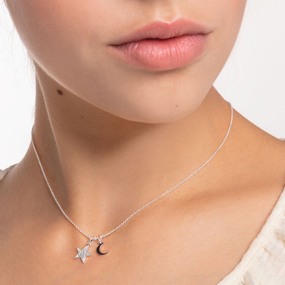 Necklace star and moon