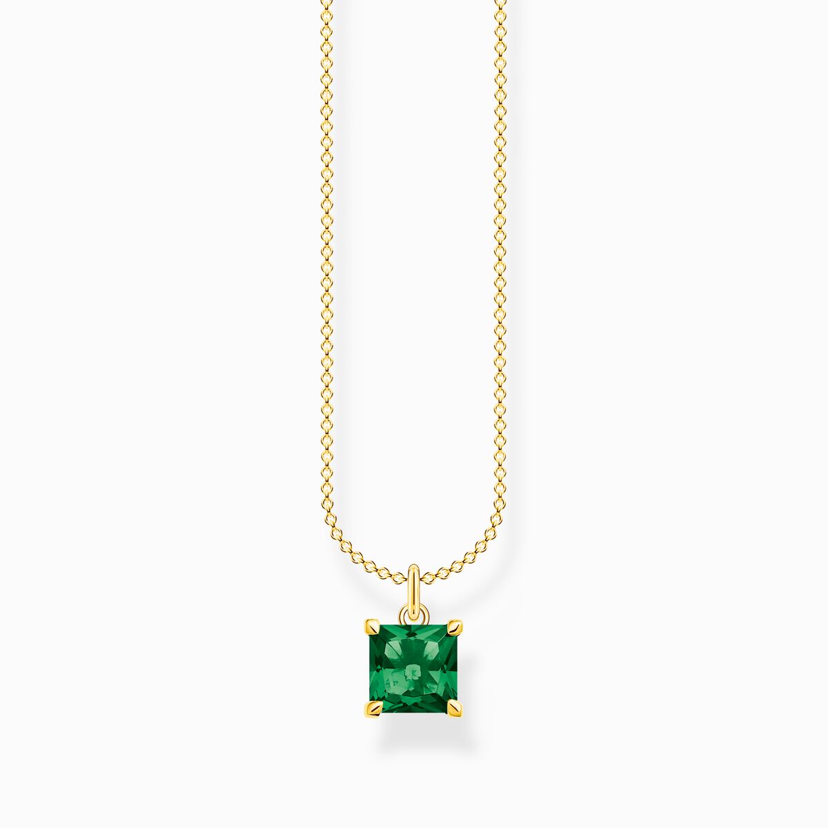 Necklace with green stone gold