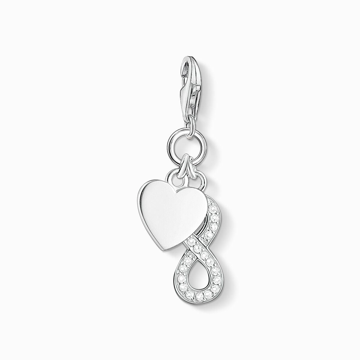 Charm pendant heart with infinity