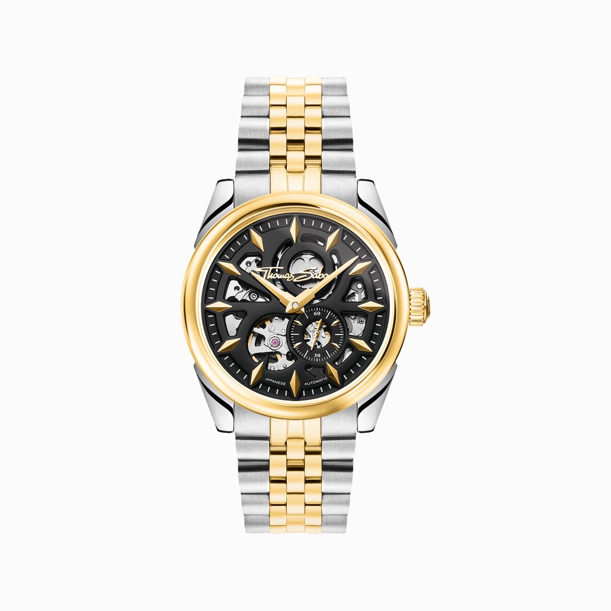 Bicolour automatic watch with 41 mm and black dial