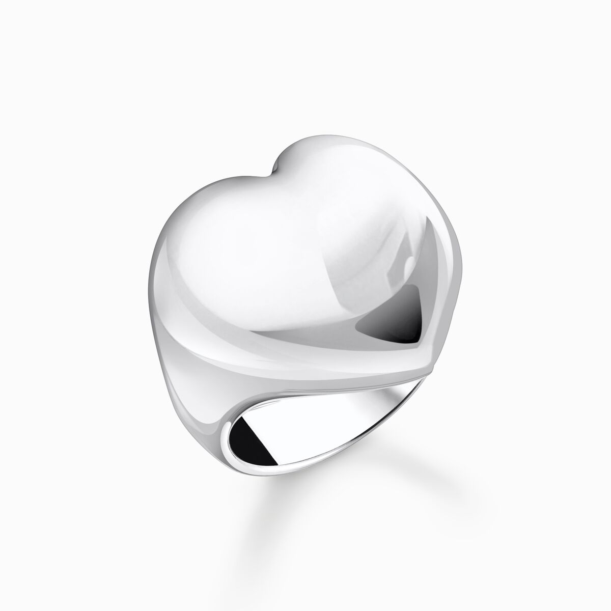 Silver ring heart-shaped