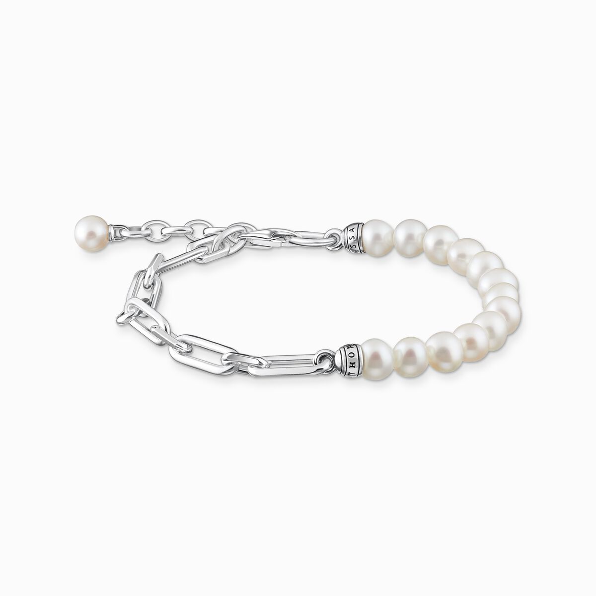 Bracelet links and pearls silver
