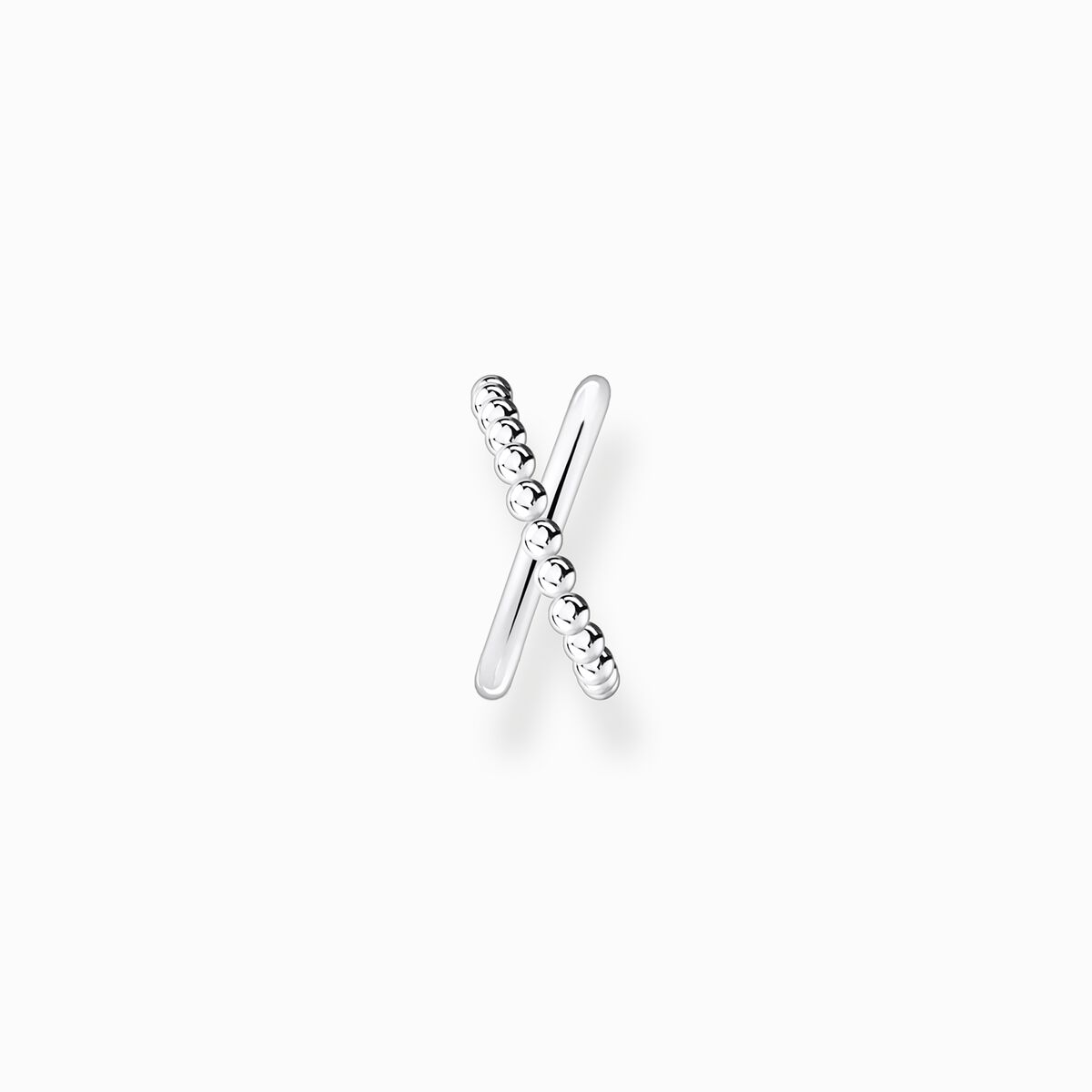 Single ear cuff criss cross dots silver