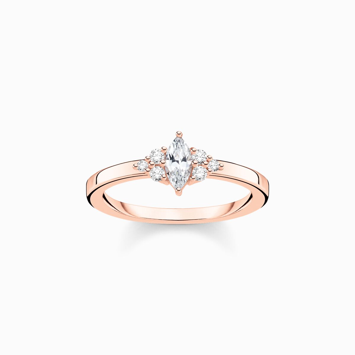 Ring vintage white stones rose gold