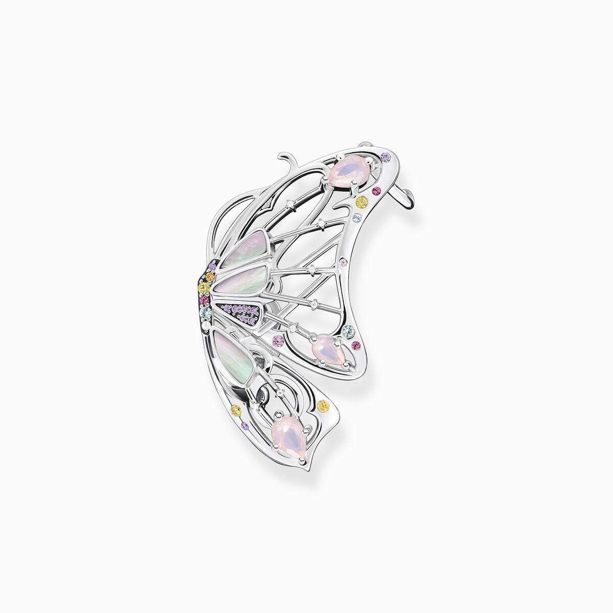 Single earring butterfly silver