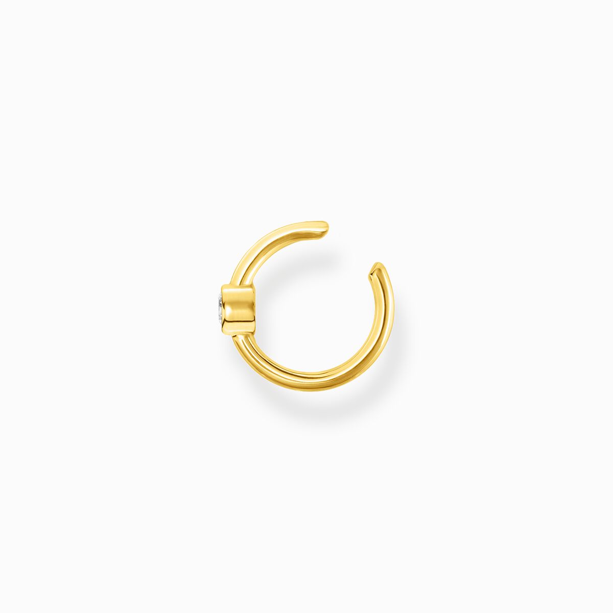 Single ear cuff white stone gold