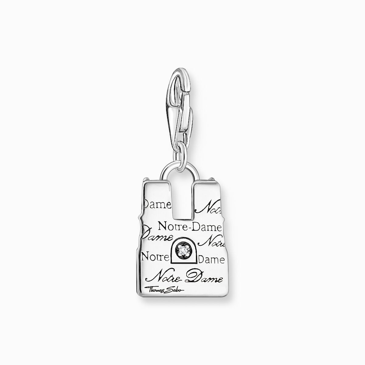 Silver blackened charm pendant in Notre-Dame design