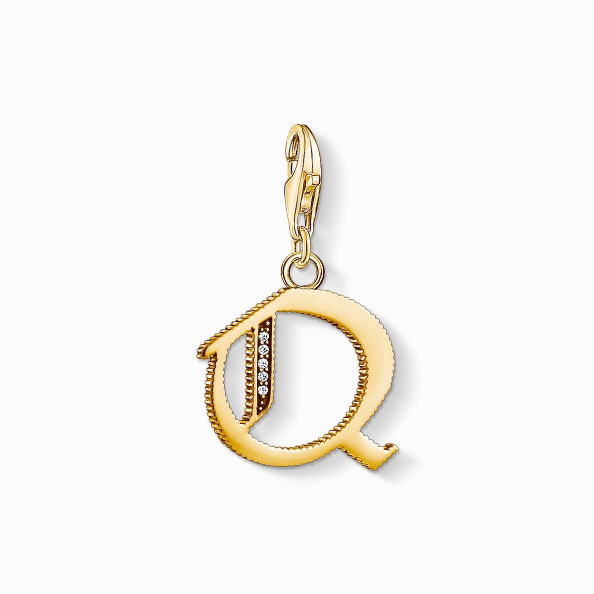Charm pendant letter q gold