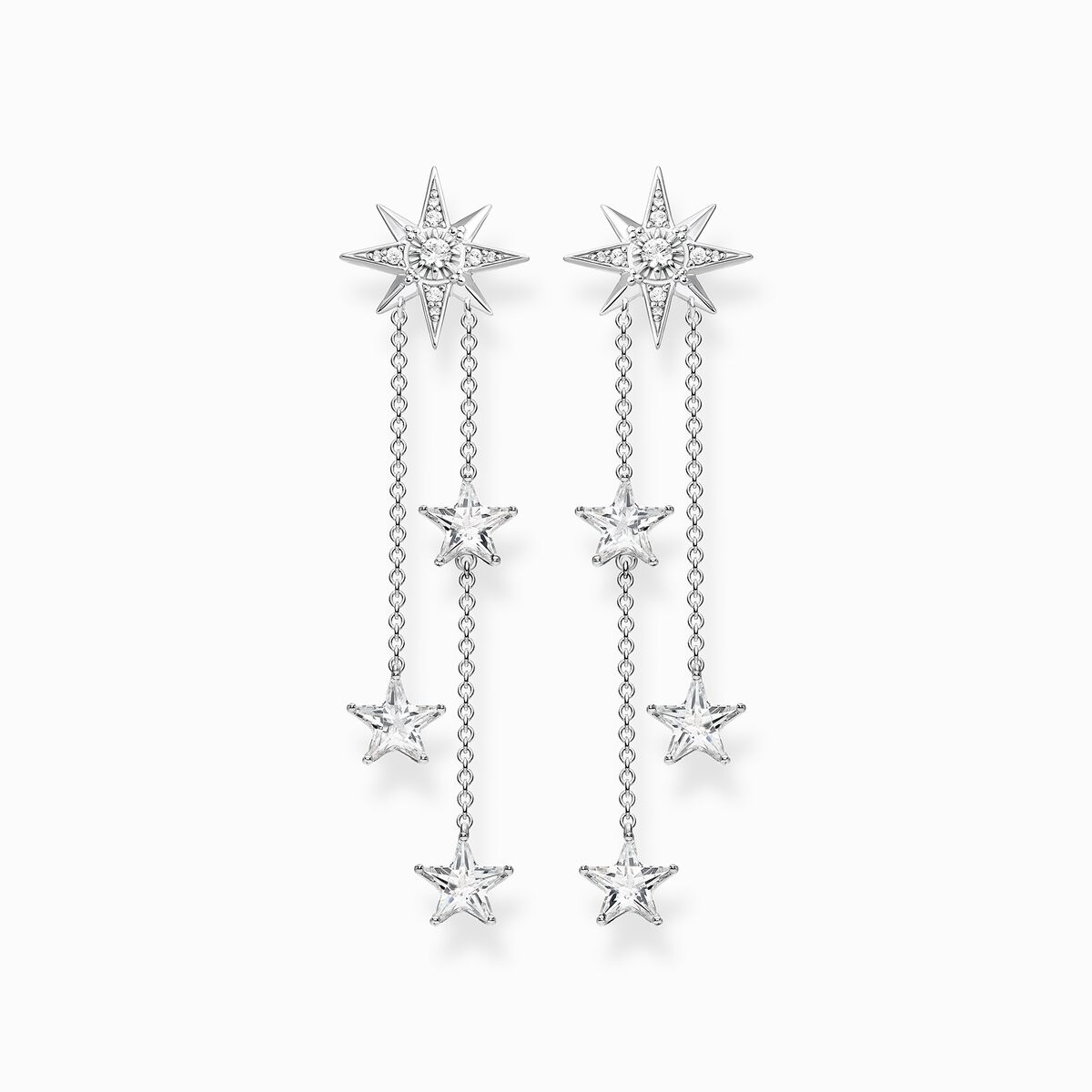 Earrings stars silver