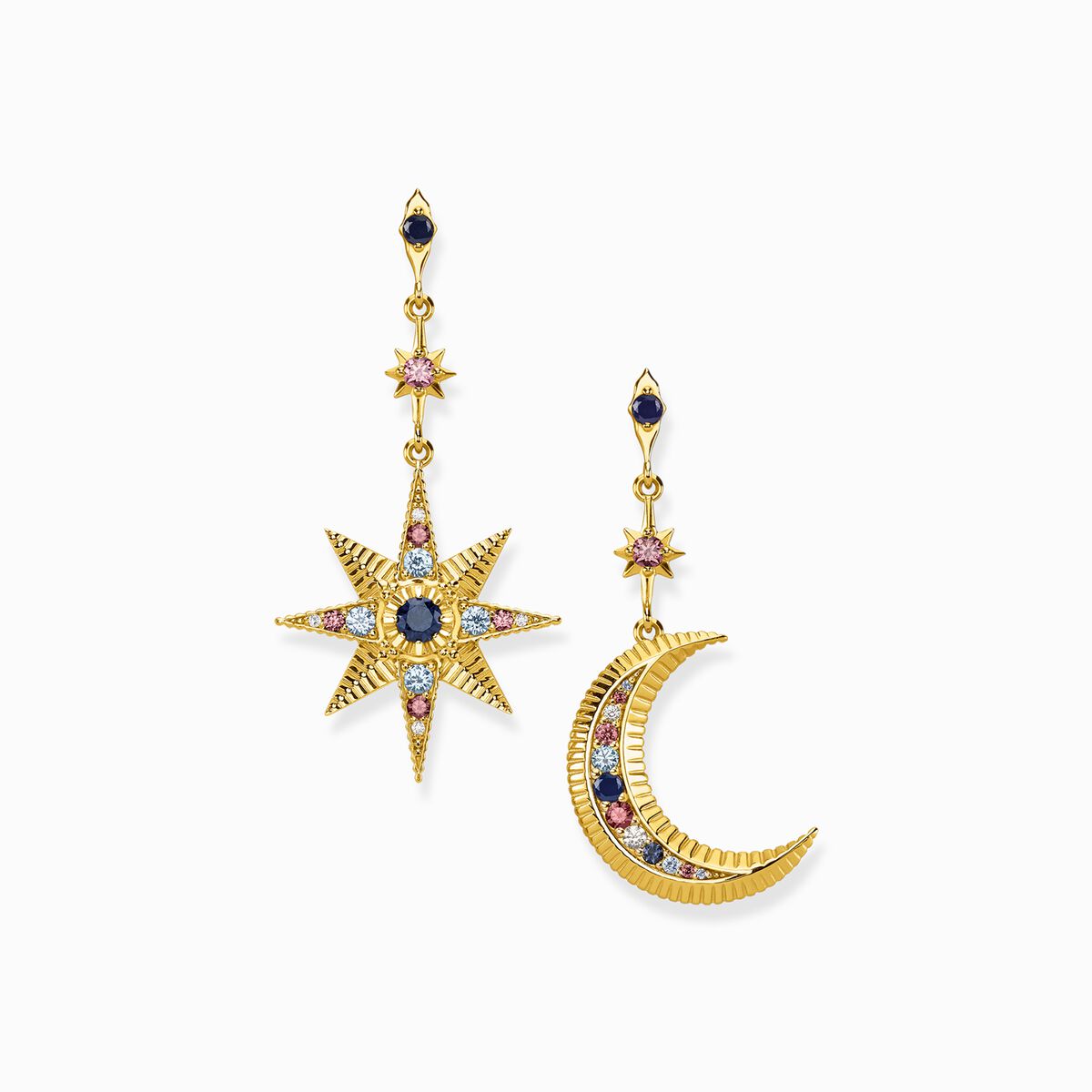Earrings royalty star and moon