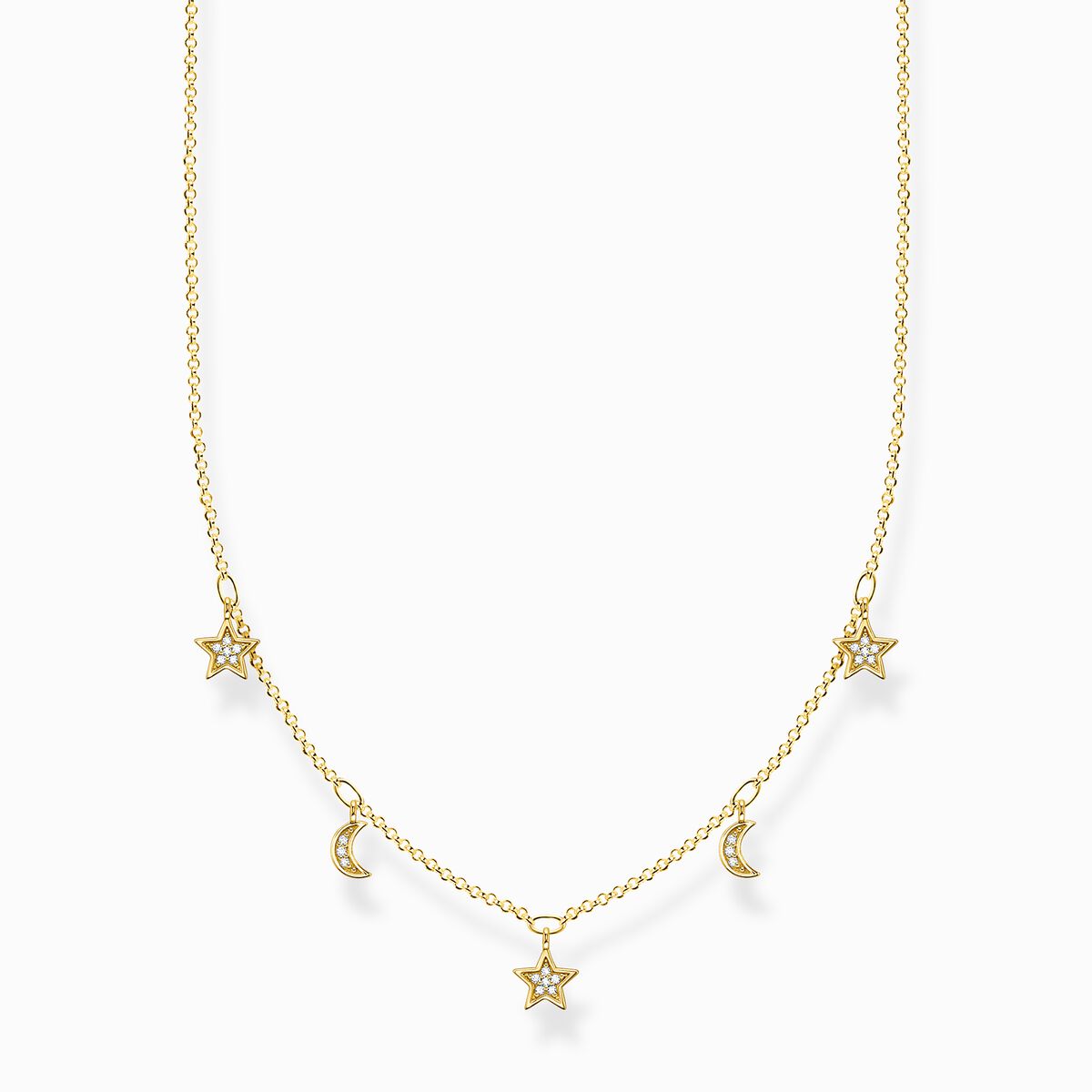 Jewellery set moon & stars gold