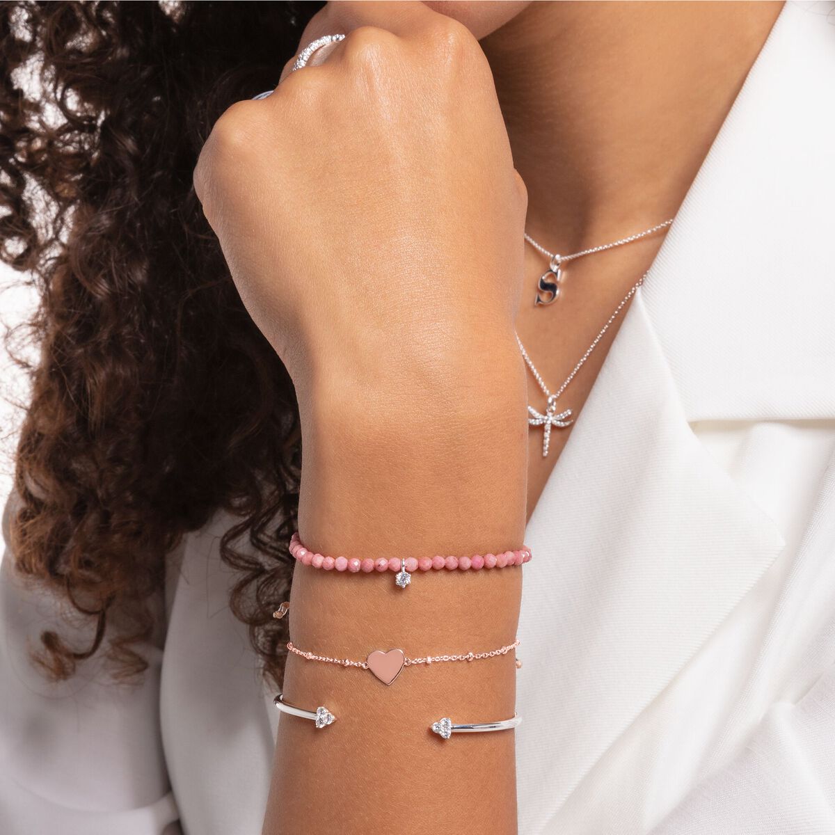 Bracelet heart with dots rose gold