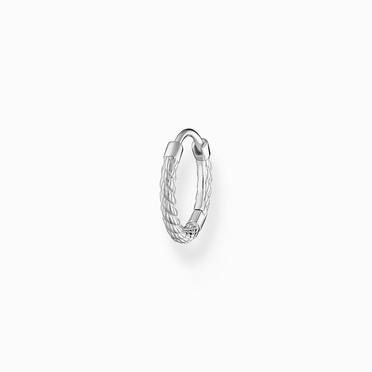 Single hoop earring rope silver