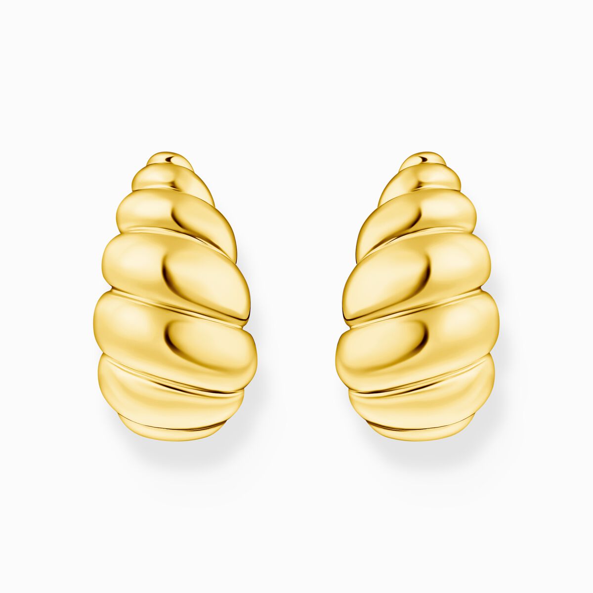 Gold-plated organic-shaped stud earrings