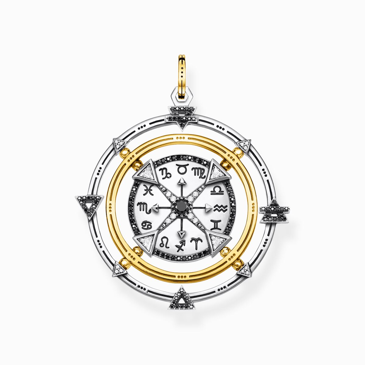 Pendant amulet elements of nature black-gold